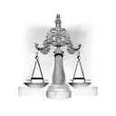 scales of justice with "on equal terms" underneath tattoo design idea