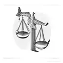 scales of justice with "on equal terms" underneath tattoo design idea