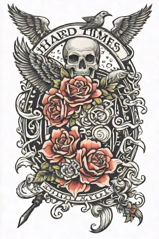 hard times prison mistakes new begin without fear  tattoo design idea