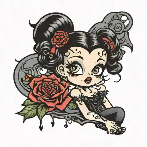 gothic betty boop tattoo design idea