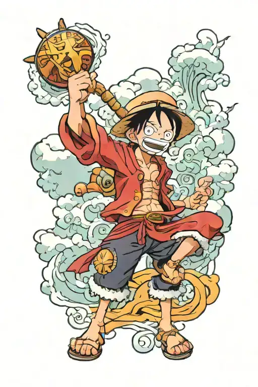 One piece luffy tattoo design idea