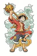 One piece luffy tattoo design idea