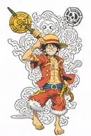 One piece luffy tattoo design idea