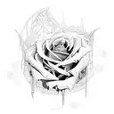 Combine Gothic architecture and design elements with a modern twist, such as dark roses and intricate patterns tattoo design idea