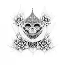 Combine Gothic architecture and design elements with a modern twist, such as dark roses and intricate patterns tattoo design idea