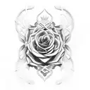 Combine Gothic architecture and design elements with a modern twist, such as dark roses and intricate patterns tattoo design idea