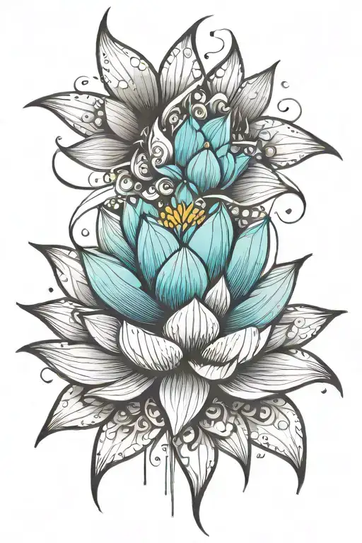 Spinal tattoo: Lotus flower tattoo design idea