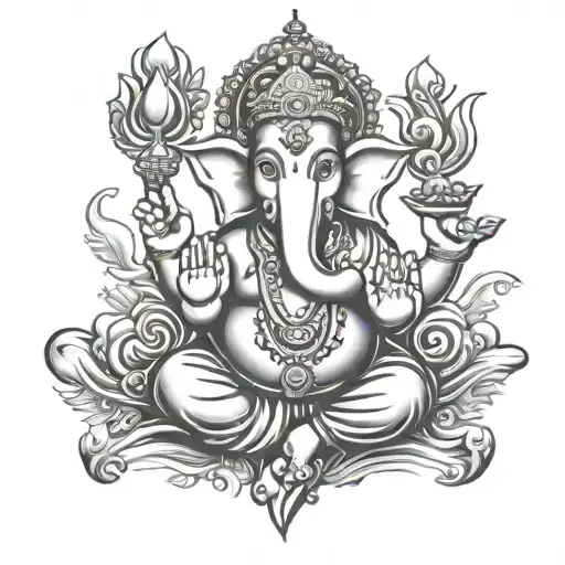 om ganeshaya namah tattoo design idea