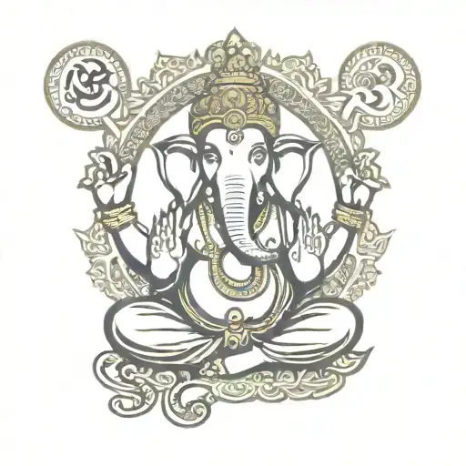 om ganeshaya namah shivaya with om logo incorporated tattoo design idea