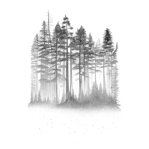 redwood forest river oregon tattoo design idea