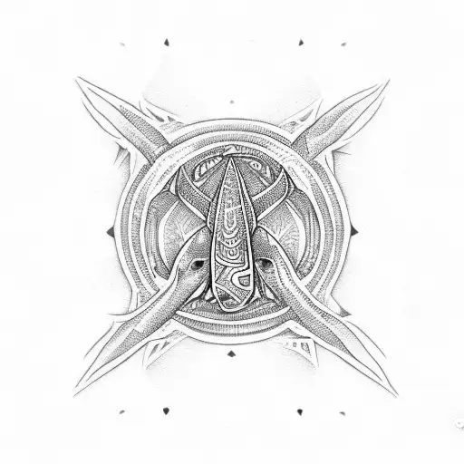 maori pattern hammerhead shark tattoo design idea