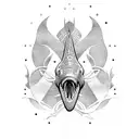 maori pattern hammerhead shark tattoo design idea