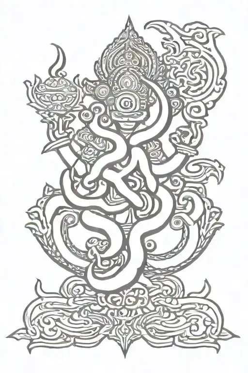 trishul om tattoo design idea