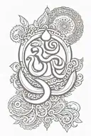 trishul om tattoo design idea