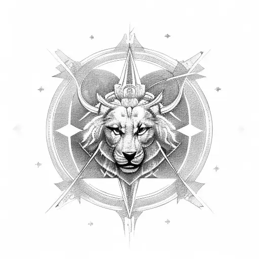 leo AND virgo star sign tattoo design idea