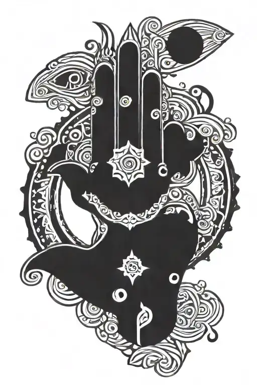 hand of fatima  tattoo design idea