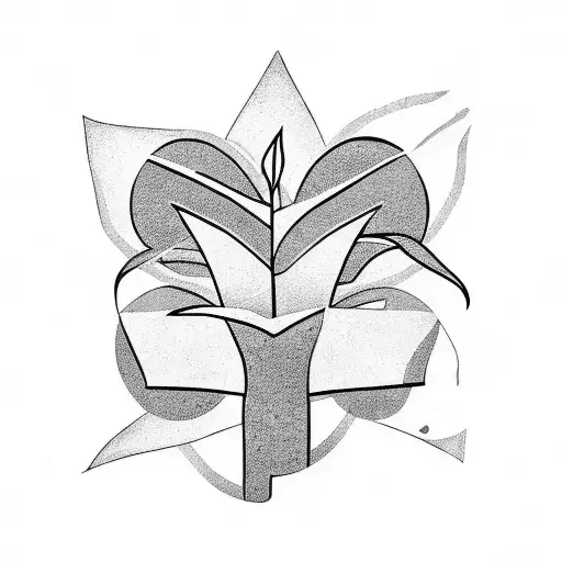 brutalist coffee plant tattoo design idea
