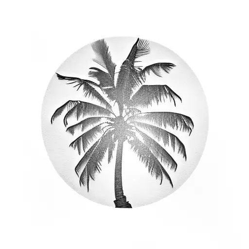 palm tree that is also a guitar tattoo design idea