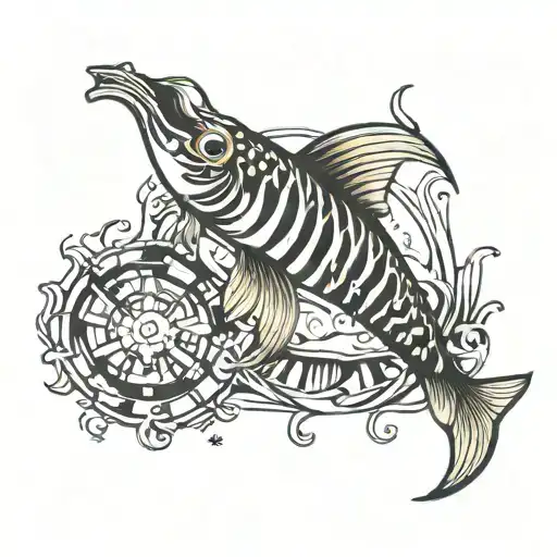 stop keeping score, just keep swimming tattoo design idea