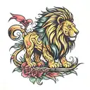lion with a scar made out of a ski tattoo design idea