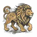 lion with a scar made out of a ski tattoo design idea