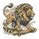 lion with a scar made out of a ski tattoo design idea