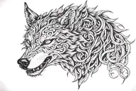 fenrir wolf tattoo design idea
