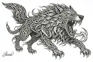 fenrir wolf tattoo design idea