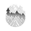 oregon trees and mountains with hawaiian twist tattoo design idea