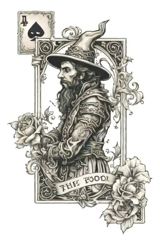 The fool tarot card  tattoo design idea