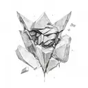 the word broken in shattered font tattoo design idea