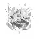 the word broken in shattered font tattoo design idea