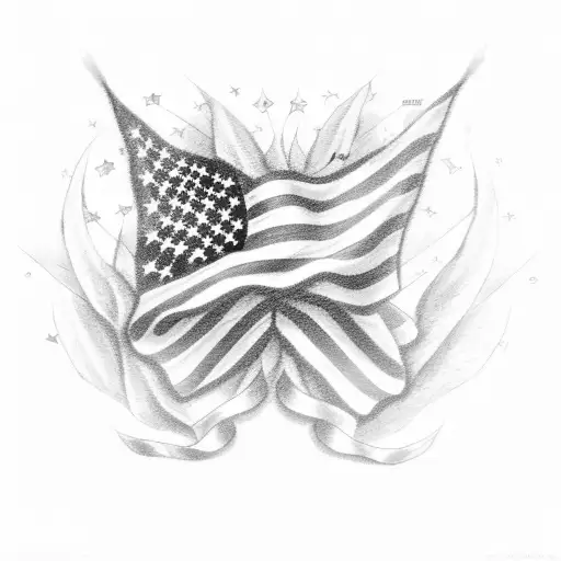 AMERICAN STARS AND STRIPES tattoo design idea