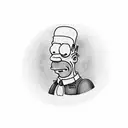 Homer Simpson con sombrero seleccionador  tattoo design idea