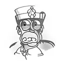 Homer Simpson con sombrero seleccionador  tattoo design idea