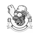 Homer Simpson con sombrero seleccionador  tattoo design idea