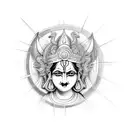 goddess Kali with abstract and geometric  tattoo design idea