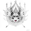goddess Kali with abstract and geometric  tattoo design idea