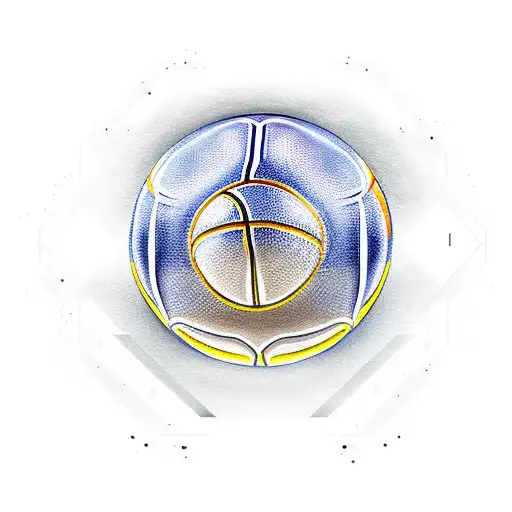 A stylized basketball player dunking a ball with a dramatic shadow effect tattoo design idea