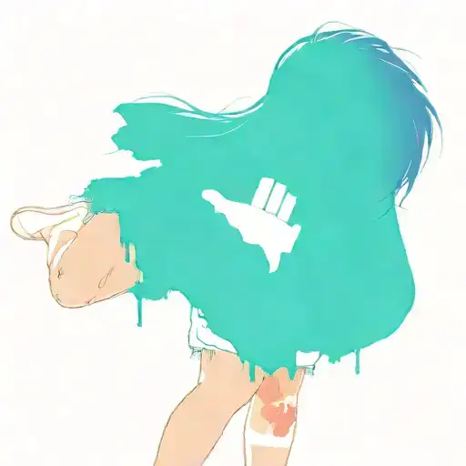 grunge girl with leg in a cast wearing band tee and shorts  tattoo design idea