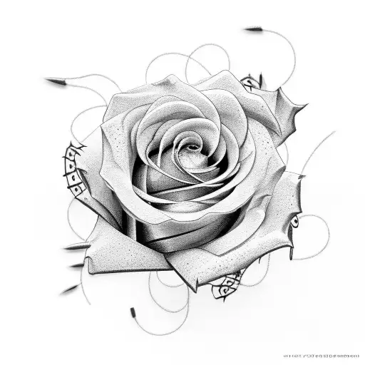 rose with barbed wire tattoo design idea