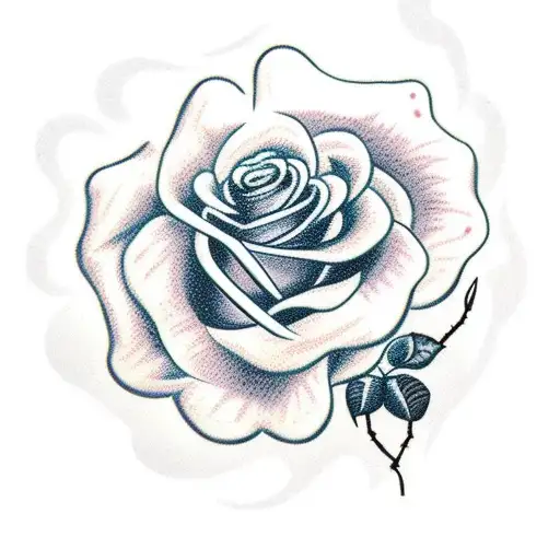 rose bush with barbed wire weaving through tattoo design idea
