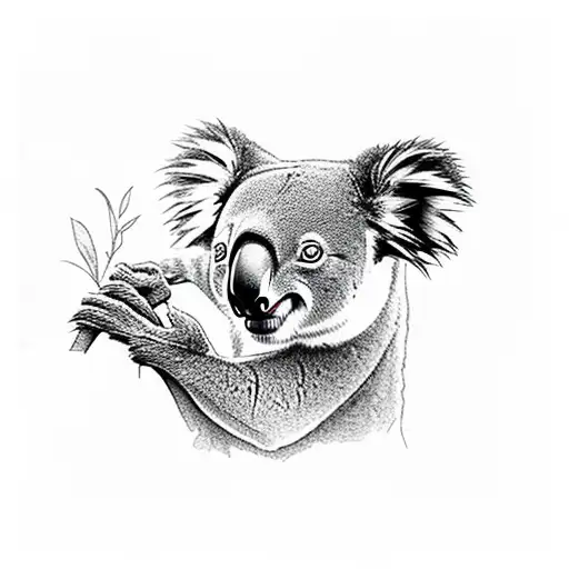 one koala and one monkey  tattoo design idea