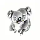 one koala and one monkey  tattoo design idea