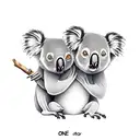 one koala and one monkey  tattoo design idea