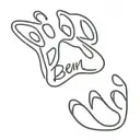Paw Print with a name Ben tattoo design idea
