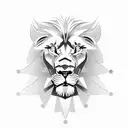 Mechanical lion with gears and tools representing car mechanics and Kurdistan tattoo design idea