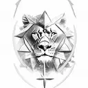 Kurdish warrior riding a lion, symbolizing freedom and strength tattoo design idea