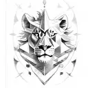 Kurdish warrior riding a lion, symbolizing freedom and strength tattoo design idea