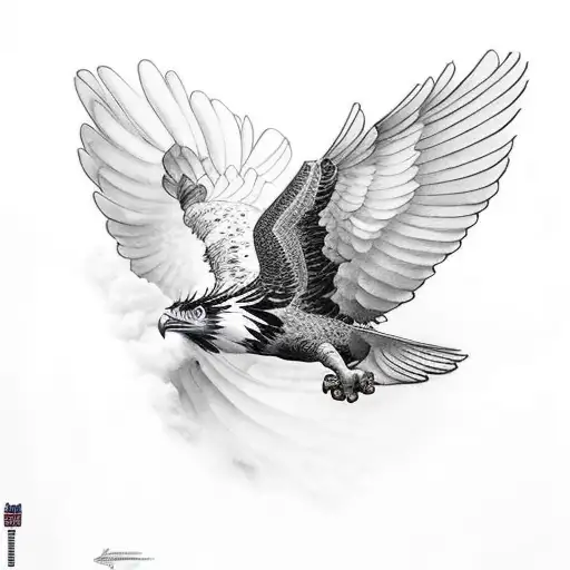 philippine eagle with wings spread tattoo design idea